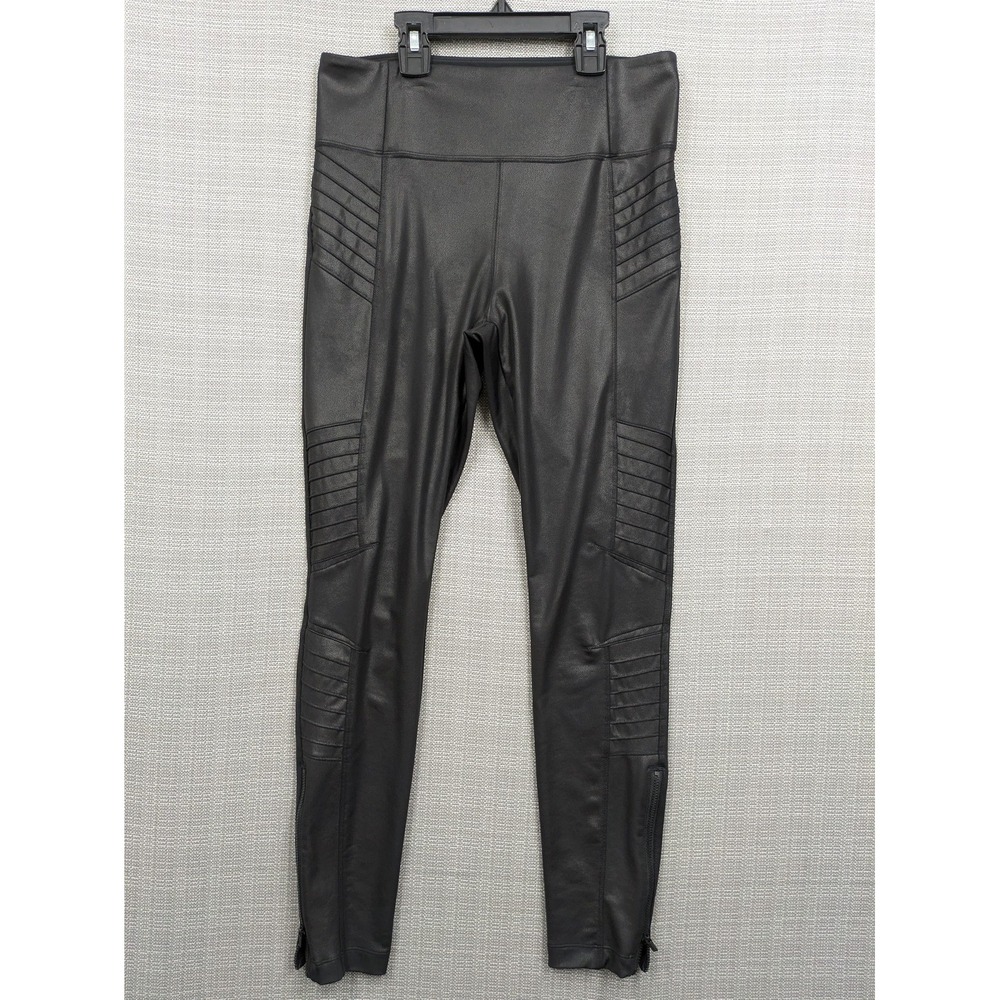 Athleta Leggings Womens Small Petite Black Delancey Gleam Moto Tight Ankle Zip